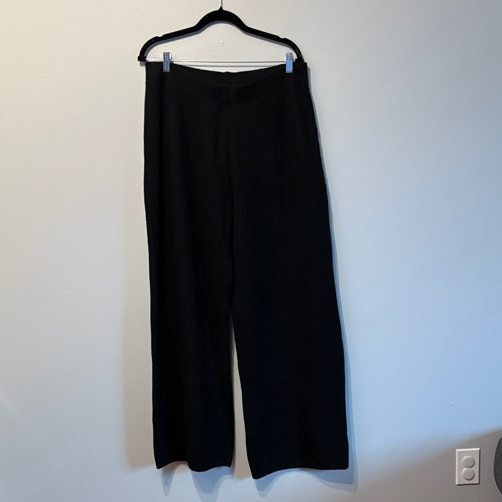 GAP Black Sweater Ribbed Wide-Leg Pants